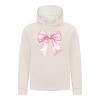 Everyday Kids Girls Collection Pink Bow Pullover Hoodie – Cute Satin-Style Ribbon Graphic Sweatshirt - 4 of 4