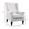 CAVINAS Tufted Accent Chair with High Backrest and Wood Legs,Modern Upholstered Living Room Chairs,Reading Chairs for Living Room - 3 of 4