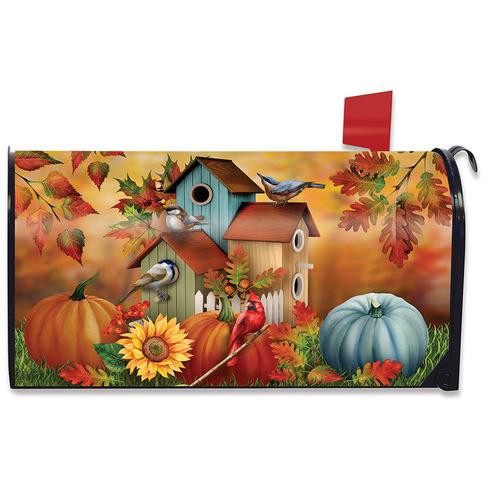 Fall Floral Birdhouses Mailbox Cover - Standard Size - Briarwood Lane 