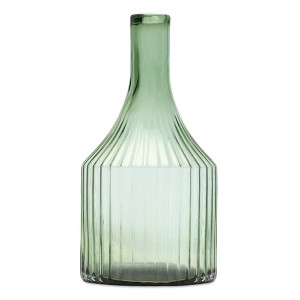 Melrose Sage Ribbed Glass Bottle Neck Vase 10.75"H - 1 of 2
