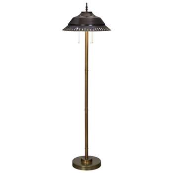 River of Goods 65.75" 3-Light Iris Antique Bronze and Gold Metal Floor Lamp
