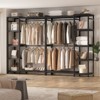 Besiost 41-In Bamboo Garment Rakc with Tower Shelves, Freestanding Closet Organizer with Hanging Rods - 3 of 4