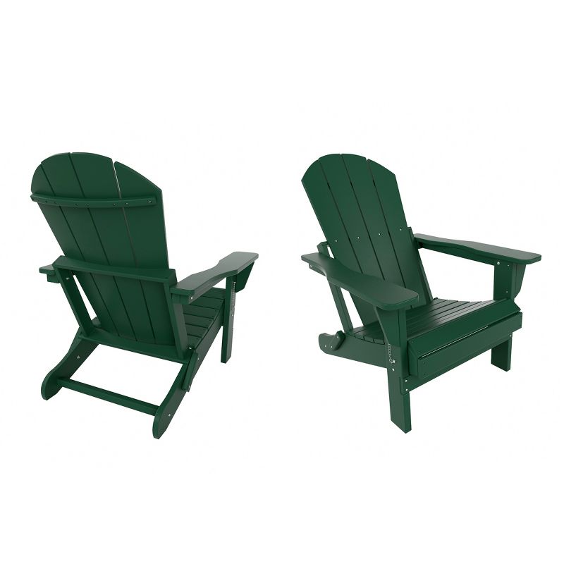 WestinTrends Malibu HDPE Outdoor Patio Folding Poly Adirondack Chair (Set of 2), 3 of 10