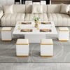 ALEXOUN Coffee Table - Multi-Functional Foldable Coffee Table with 4 Storage Stools - Center Table for Living Room & Dining Area,Small Spaces - 2 of 4
