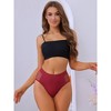 Allegra K Women's Mid-Waisted Full Coverage Waist Hollow Flatten Tummy Briefs - 4 of 4