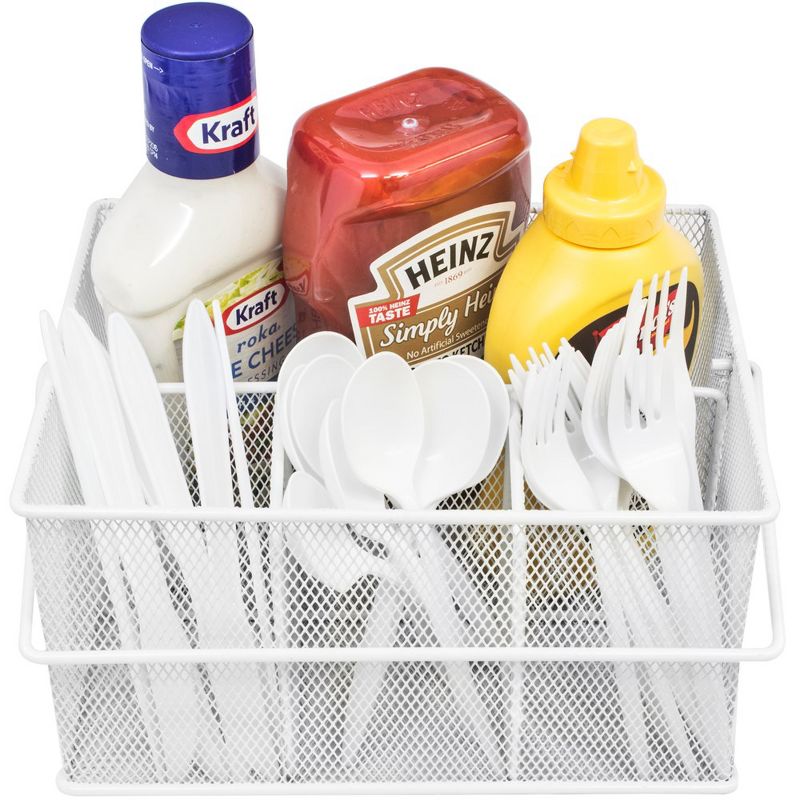 Sorbus Mesh Utensil Caddy - Organize & Serve in Style! Perfect for Kitchen, Parties, and More. Multi-purpose with Compartments & Sturdy Handle, 5 of 11