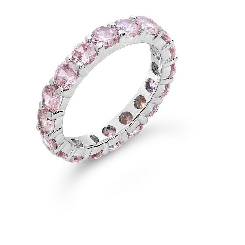 Shine By Sterling Forever Sterling Silver Rainbow Cz Eternity Band 