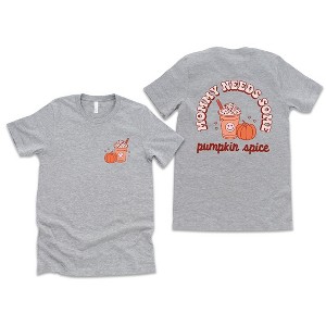 Simply Sage Market Women's Retro Mommy Needs Some Pumpkin Spice Front and Back Short Sleeve Graphic Tee - 1 of 4
