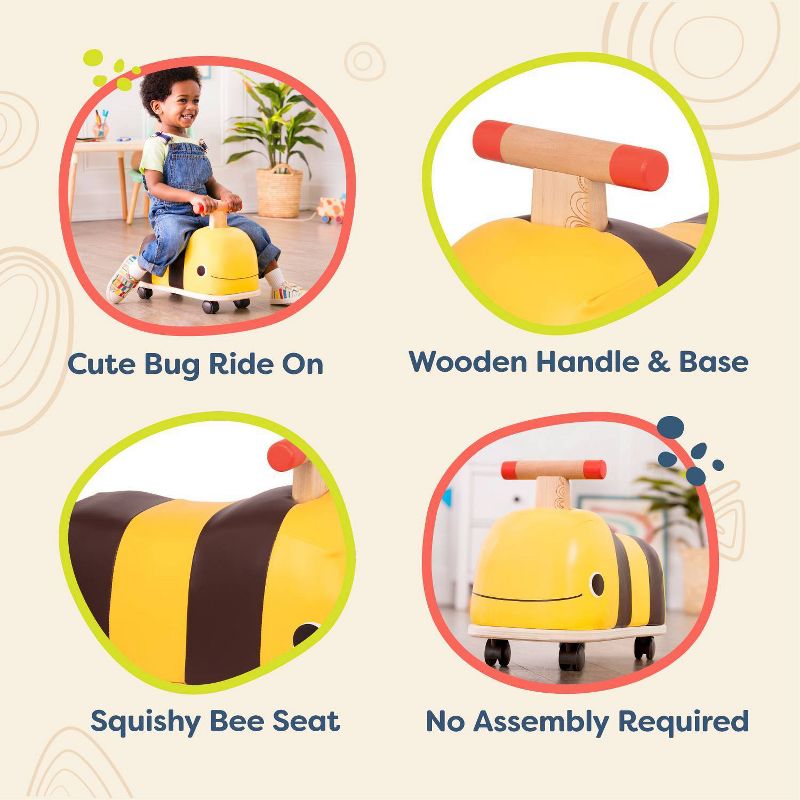 B. toys Wooden Bee Ride-On - Boom Buggy, 6 of 14