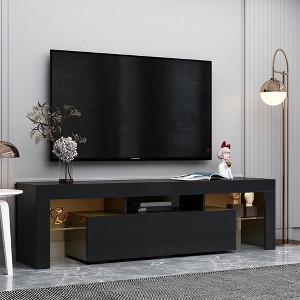 KTMBDW TV Stand for 55/70 Inch TVs, Entertainment Center with Storage Drawers, LED Light, Media Console Living Room Furniture - 1 of 4