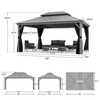 PURPLE LEAF Outdoor Hardtop Gazebo with Double Roof Metal Gazebo,Light Gray - 2 of 4