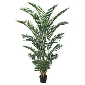 51''/59''/71'' Artificial Palm Plants - Realistic Faux Greenery with Adjustable Branches - Potted Indoor/Outdoor Artificial Plant for Home Decor - 1 of 4