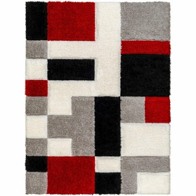 Hauteloom Greya Red & Black Tetris Rug