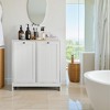 Tilted Laundry Hamper with Removable Basket, Hidden Laundry Hamper, Bathroom Laundry Hamper Storage Cabinet - 3 of 4