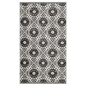 Black/Ivory Geometric Woven Accent Rug 3
