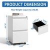 YONWAY 2 Drawer Metal File Cabinet,Filing Cabinet with Lock and Wheels,Mobile File Storage Cabinet,for Letters/Legal/A4,for Home Office and School - 3 of 4