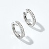 Pure Collection by Ross-Simons 0.25 ct. t.w. Diamond Hoop Earrings With Beaded Edge in Sterling Silver - 2 of 4