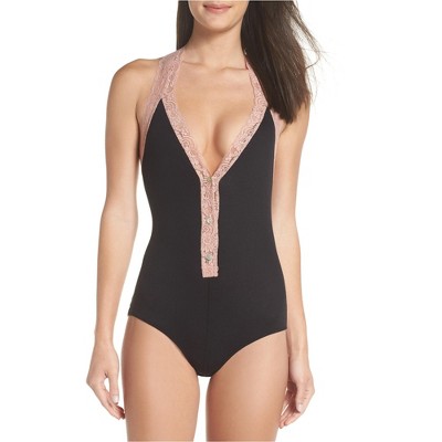 Free People Womens Lace Bodysuit Jumpsuit