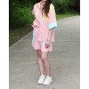 Women's Cotton Gauze Rhinestone Shorts - Peach Love - 2 of 2