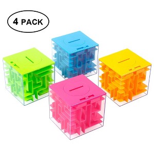 Square Bead Maze Piggy Bank - Plastic Construction Toys, Space Sand Tower Crane Toy, Engineering Vehicle Set, Construction Vehicle Toy - 1 of 4