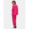 EXLURA Women's Business One Button Blazer Jacket High Elastic Waist Pant Suit Set Casual Loose 2 Piece Suits Office Work - 3 of 4