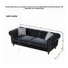 87" Chesterfield Tufted Velvet Sofa with Rolled Arms & Nailhead Trim,3-Seater Couch for Living Room,Apartment or Office-Baofuwish - 4 of 4