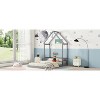 NicBex Full Size Wood Montessori Bed with House-Shaped Roof Headboard,Floor Bed with Semi-Fence Design,Modern Toddler Bed for Bedroom,Grey - 2 of 4