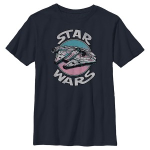 Boy's Star Wars: A New Hope Millennium Falcon Gradient Circle T-Shirt - 1 of 4