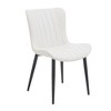 Set of 2 Cream White Dining Chairs: Faux Leather Mid-Century Modern Accent Chairs for Kitchen, Dining Room, Living Room, and Reception - 3 of 4