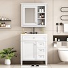 30in Bathroom Vanity With Top Sink, With 2 Drawers, 1 Tip-Out Drawer&1 Storage Cabinet, Modern Freestanding Bathroom Storage Cabinet With Mirror - 3 of 4