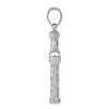 Black Bow Jewelry Sterling Silver Rhodium-Plated Hollow 3D Cross Pendant, 25 x 47mm - 2 of 4