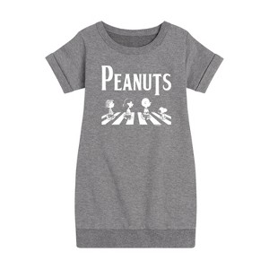 Girls' - Peanuts - Peanuts Crossing Road Graphic Short Sleeve Fleece Dress - 1 of 4