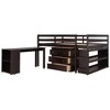 NicBex Full Size Bunk Bed with Movable Desk Loft Bed Pine Bed Frame with Storage Cabinet, Shelf, Ladder and Guardrail, No Box Spring Required - 3 of 4