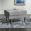 Signature Design by Ashley Contemporary Hazela Ottoman Chenille Charcoal - 2 of 4