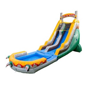 HeroKiddo T-Rex 18' Water Slide with Detachable Pool. - 1 of 4