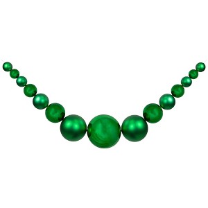 Northlight 6' Green Shiny and Matte Shatterproof Ball Christmas Swag - 1 of 4