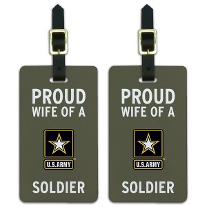 U.S. Army Proud Wife Of A Soldier Luggage ID Tags Set of 2 - 1 of 4