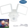 Runesay LED Motion Sensor Outdoor Light, 20W 6000k Plug in Security Lights 2 Adjustable Heads IP65 Waterproof Motion Detected Flood Light - 4 of 4