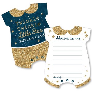 Big Dot of Happiness Twinkle Twinkle Little Star - Baby Bodysuit Wish Card Baby Shower Activities - Shaped Advice Cards Game - Set of 20 - 1 of 4