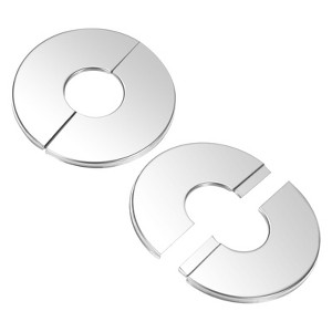 Unique Bargains 304 Stainless Steel Self-Adhesive Durable Mirror-Polished Escutcheon Plate 2 Pcs - 1 of 4