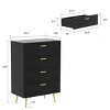 Hitow Modern Woodgrain Finish 4 Drawer Dresser with Metal Legs - image 4 of 4