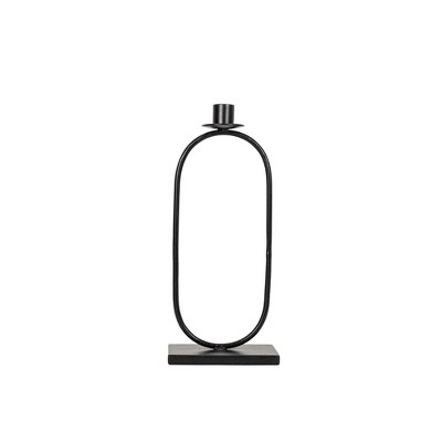 Tall Oval Taper Candle Holder Black Metal by Foreside Home & Garden