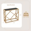 Costway 31.5" Tempered Glass Top Console Table with Foot Pads Golden Heavy-duty Metal Frame - 3 of 4