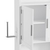 VECELO Bathroom Storage Cabinet, Free Standing Floor Cabinet, Wall Mount Storage Organizer with 2 Doors & 1 Open Shelf, White - 4 of 4