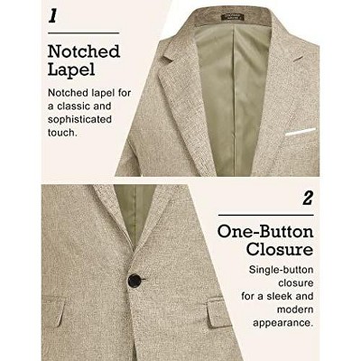 Мужские куртки COOFANDY Men' s Blazer Casual Sport Coats Slim Fit One Button Suit Jacket Lightweight Sports Jacket Light Khaki L — фото 3