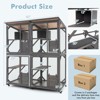 Costway Outdoor Wooden Cat House 72" Tall Kitten Enclosure w/ Weatherproof Asphalt Roof - 3 of 4