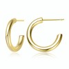 Sophisticated 14K Yellow Gold Open Hoop Earrings with a Modern and Elegant Design for Timeless Style - 3 of 3