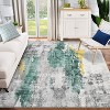 Washable Abstract Area Rug, Non-Slip, Low Pile, Faux Wool, Stain-Resistant for Bedroom, Living Room - 2 of 4