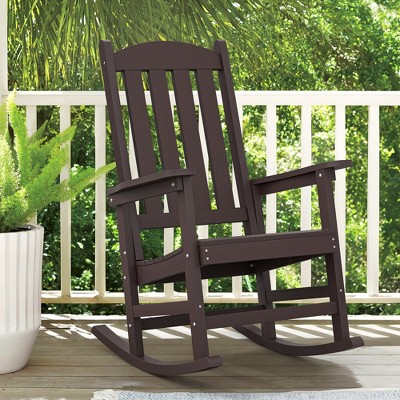 Arceso Outdoor Rocking Chair, HDPS Poly Rocking Chair, All Weather Resistant Plastic Outdoor Indoor Porch Rocker, Heavy Duty Rocker for Patio,  Garden