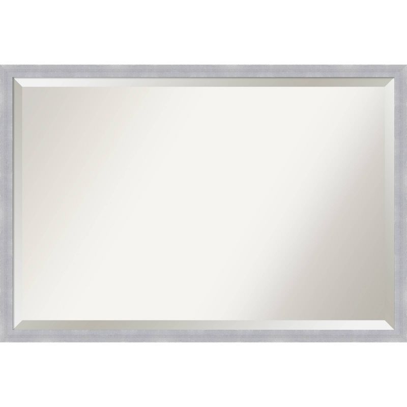 Grace Brushed Framed Bathroom Vanity Wall Mirror Nickel - Amanti Art, 1 of 9
